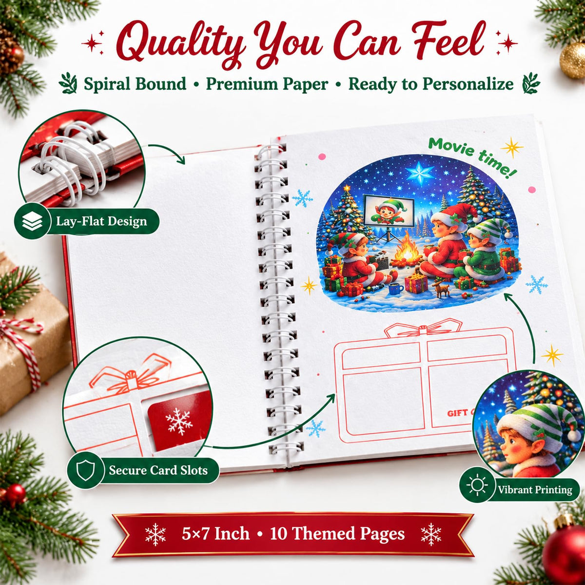 Title Christmas Gift Card Book with 12 Prompted Pages