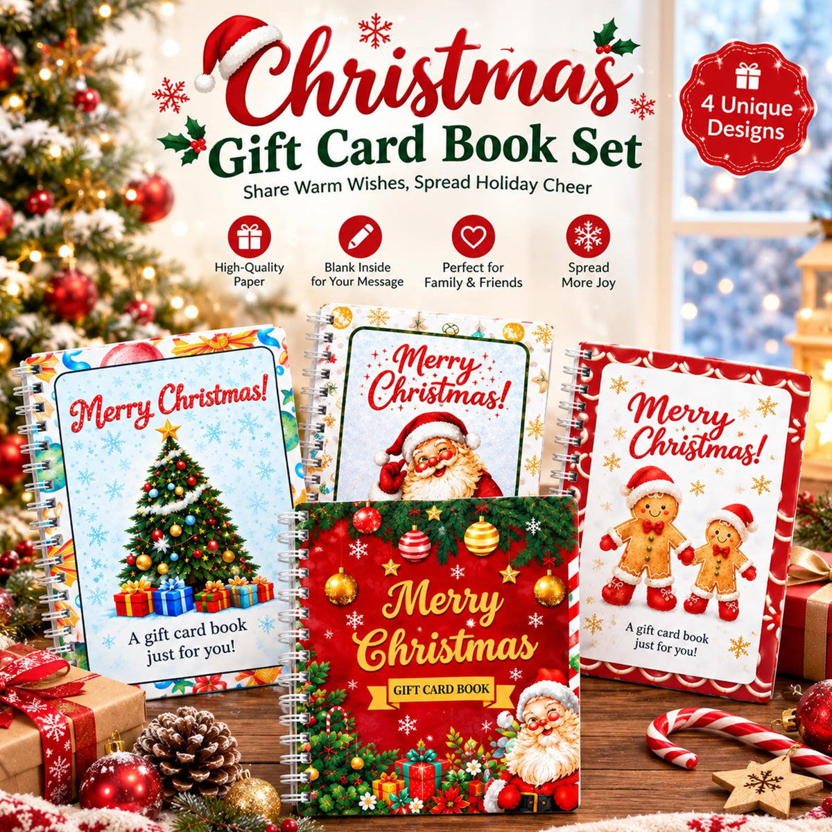 Title Christmas Gift Card Book with 12 Prompted Pages