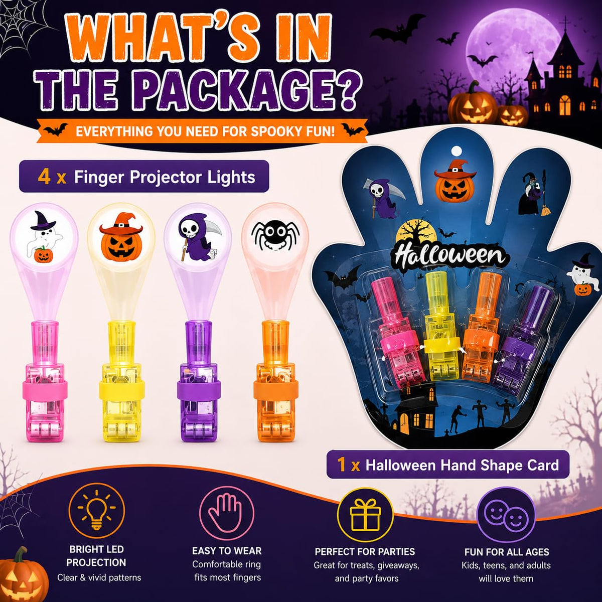 Halloween Finger Projector Lights