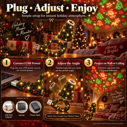Flexible USB Christmas Light Projector
