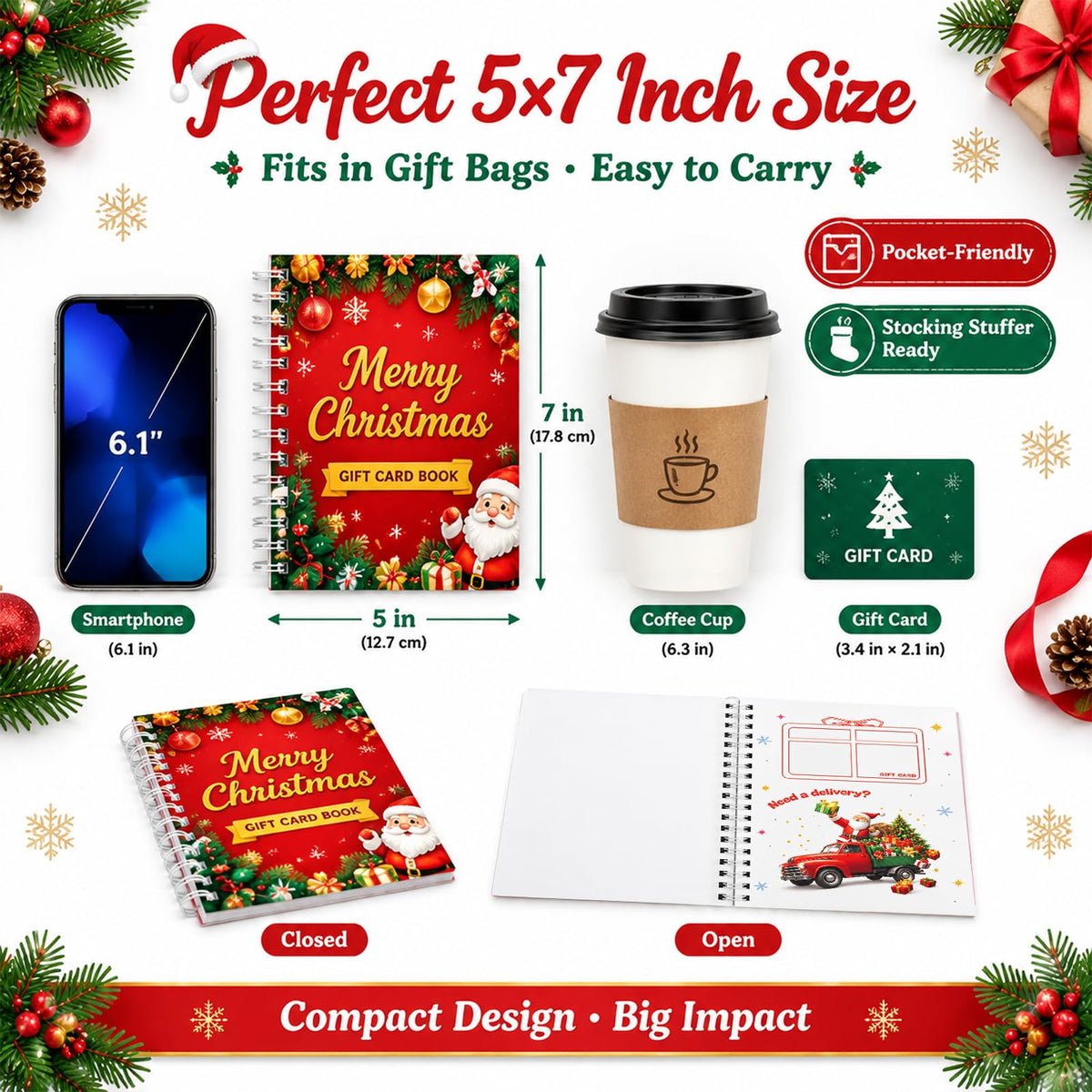 Title Christmas Gift Card Book with 12 Prompted Pages