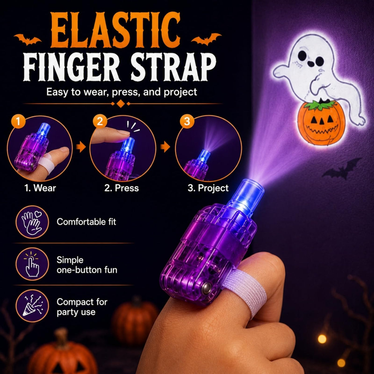 Halloween Finger Projector Lights