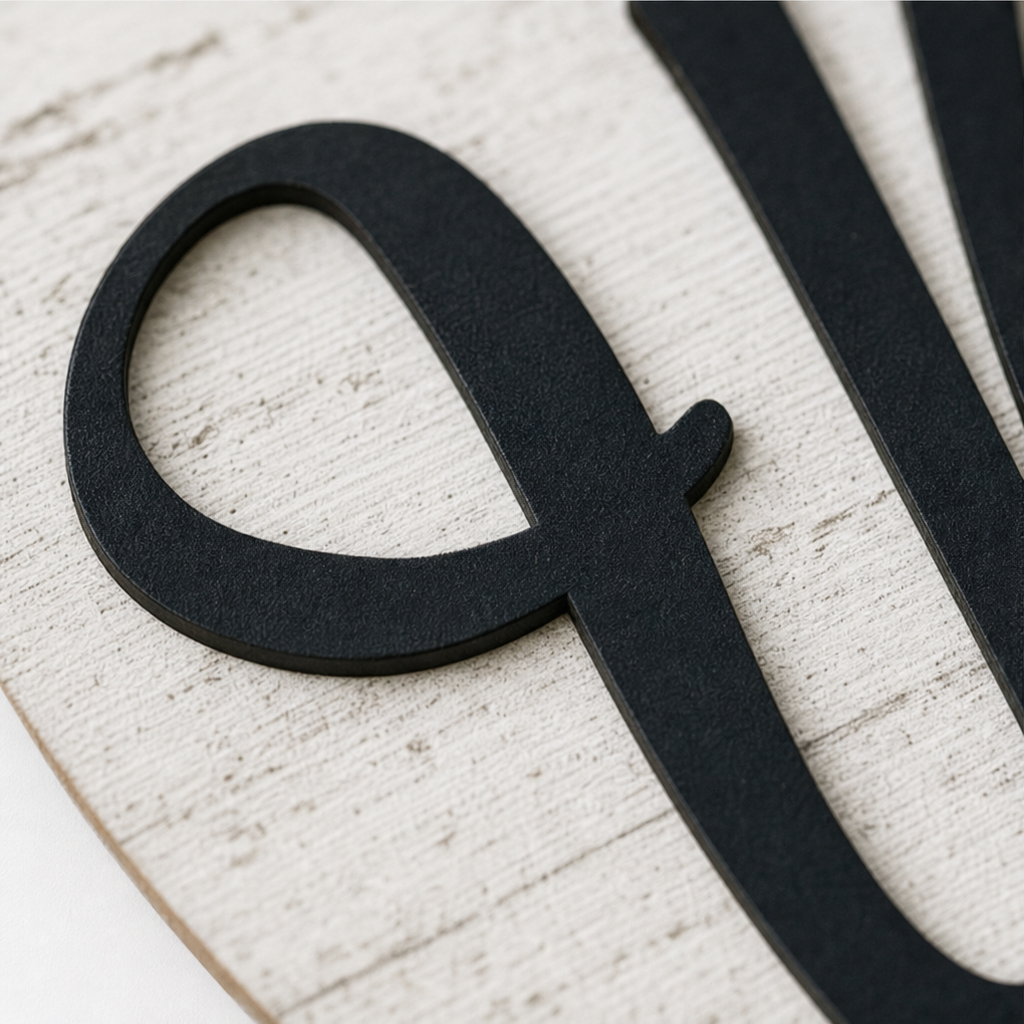 Round Wooden Welcome Sign with 16 Magnetic Icons