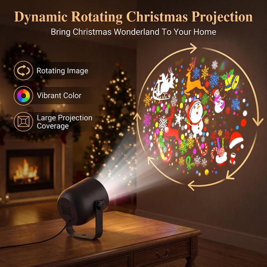 USB Christmas Projector Light – Festive Patterns or Snowflakes